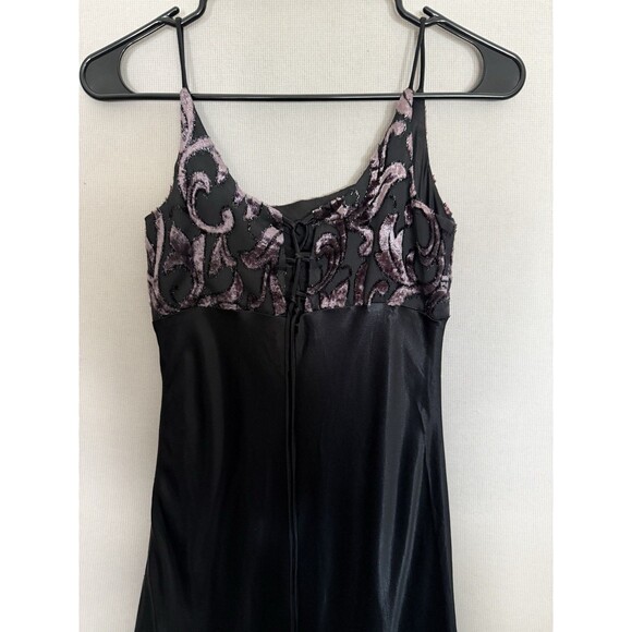 Vintage Y2K Rampage Velvet Burnout Slip Dress Sz 5 Whimsygoth Womens Night Promo - Picture 5 of 14